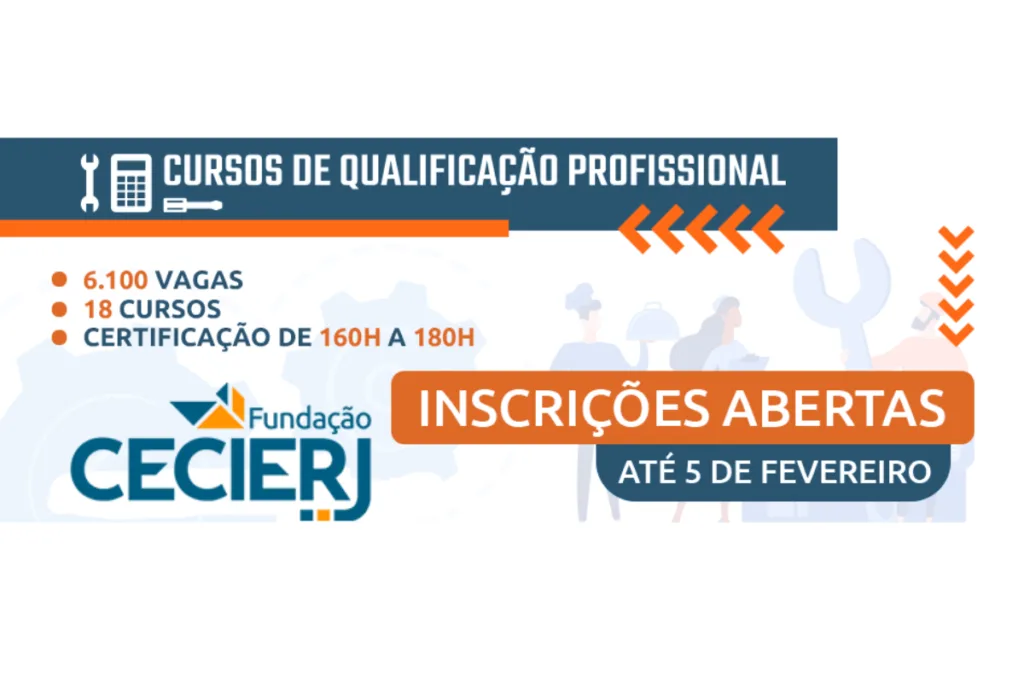 Cecierj abre 6.100 vagas em cursos de qualificação profissional gratuitos