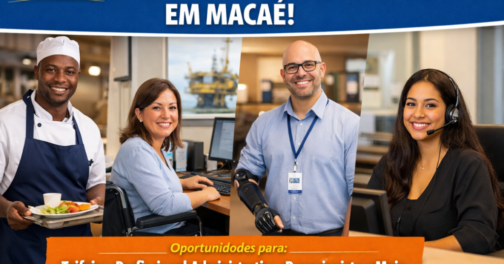 Cis Brasil Abre Múltiplas vagas exclusivas para PCD em Macaé! Oportunidades para Taifeiro, Profissional Administrativo, Recepcionista e Mais.